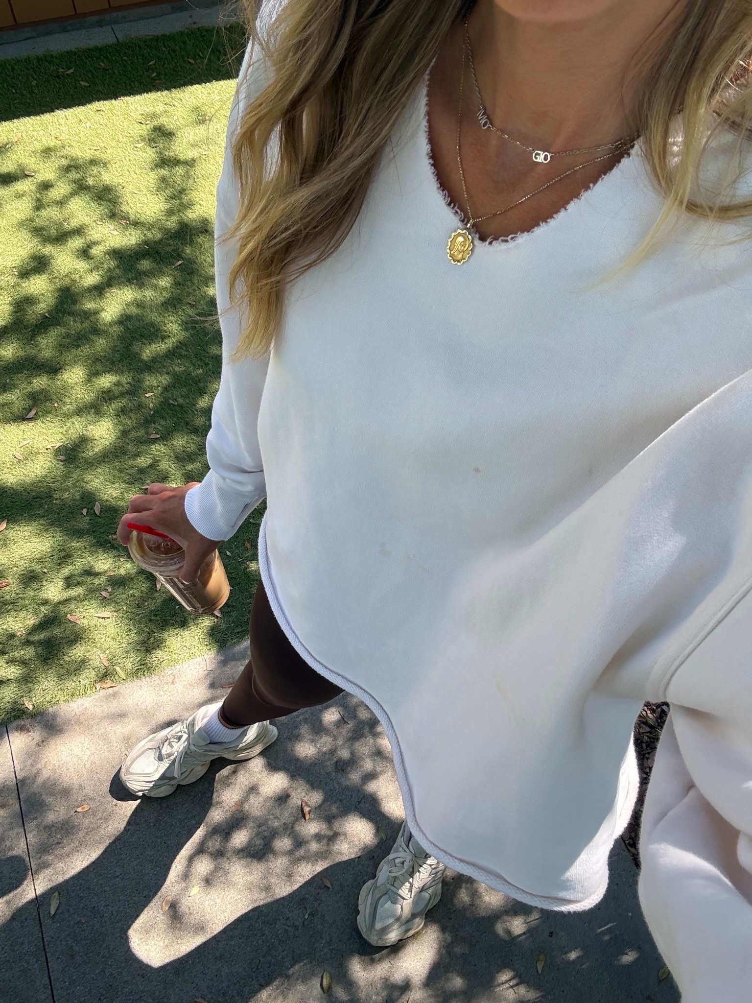 Today’s comfy outfit for school drop off, grocery run & playground 🤎 My sweatshirt is under $20 and my leggings are under $35! Both fit true to size. My color sweatshirt is sold out so I linked some similar options 

Aerie, New Balance, Amazon, Sis Kiss, personalized name necklace, distressed sweatshirt, cross over leggings, brown leggings, dad sneakers, comfy everyday outfit, mom outfit, mom style, school dropoff outfit, neutral comfy outfit, loungewear 

#LTKSaleAlert #LTKmomlife #LTKootd