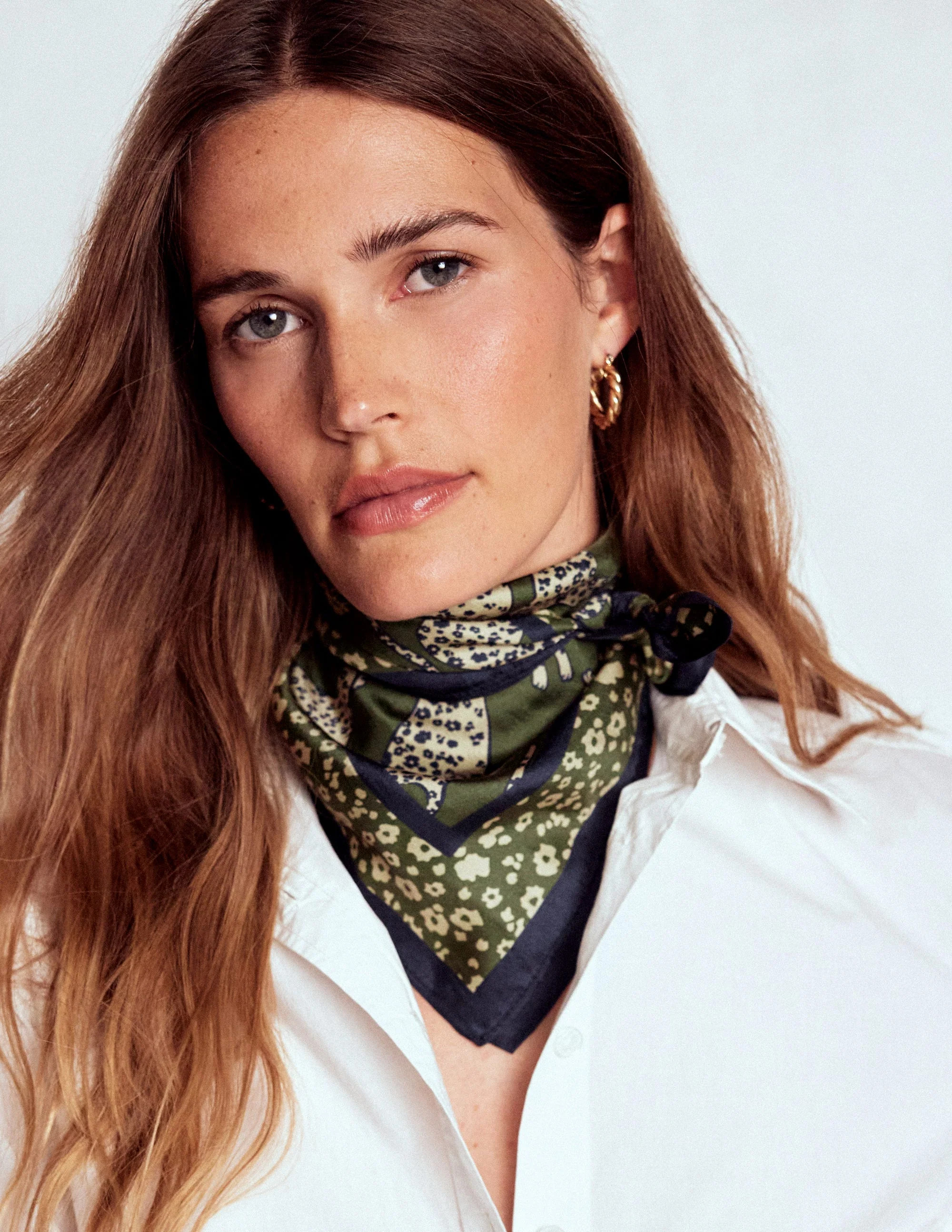 Silk Square Scarf-Leaping Leopard | Boden (US)