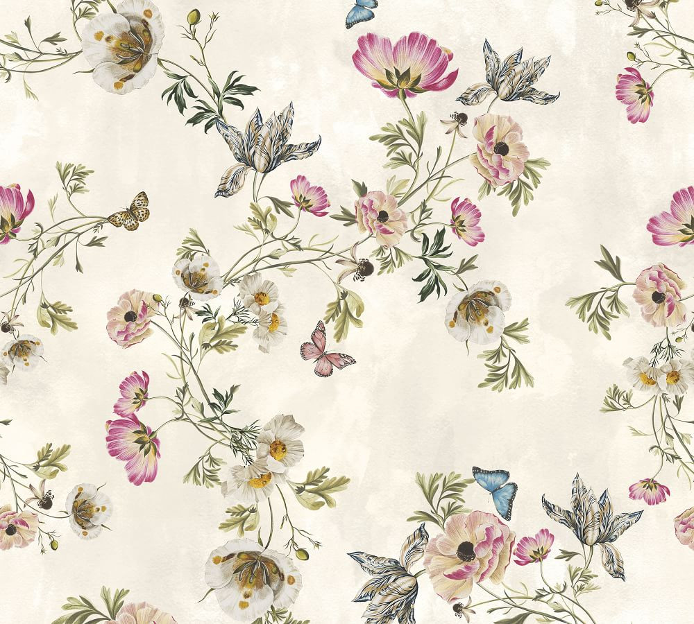 Monique Lhuillier Tuileries Removeable Wallpaper, 2' x 4' | Pottery Barn (US)