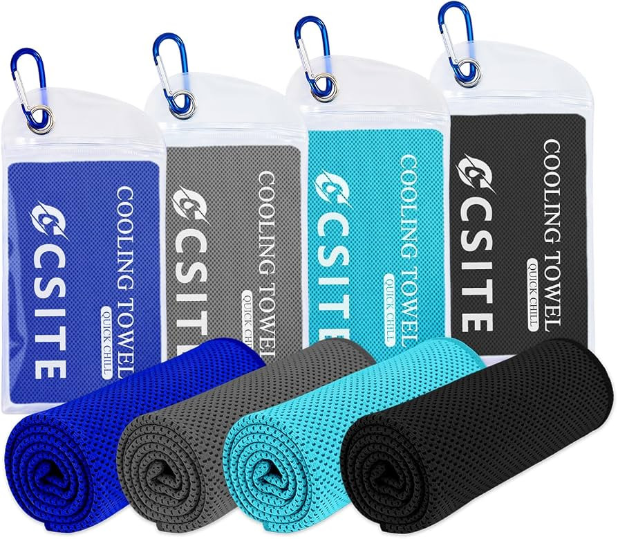 CSITE 4 Pack Cooling Towels (47"x12") for Neck and Face, Ice Towel for Hot Weather, Soft Breathab... | Amazon (US)
