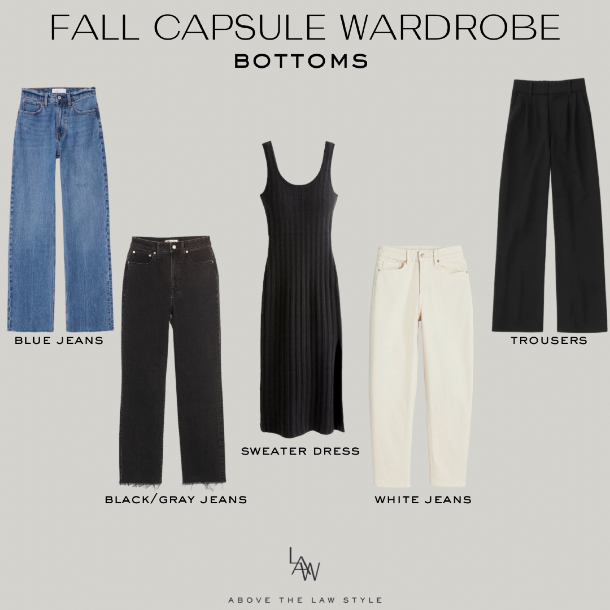Fall Capsule Wardrobe 2023
•
denim, jeans, trousers, sweater dress 

#LTKstyletip #LTKunder100 #LTKSeasonal