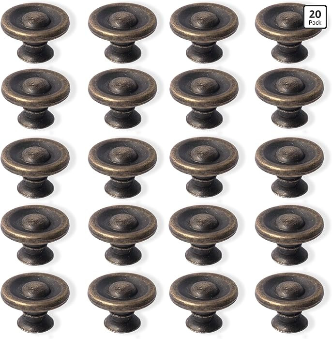 Bronze Vintage Cabinet Knobs 20 Pack Antique Round Dresser Handle for Drawers Dressers Round Zinc... | Amazon (US)