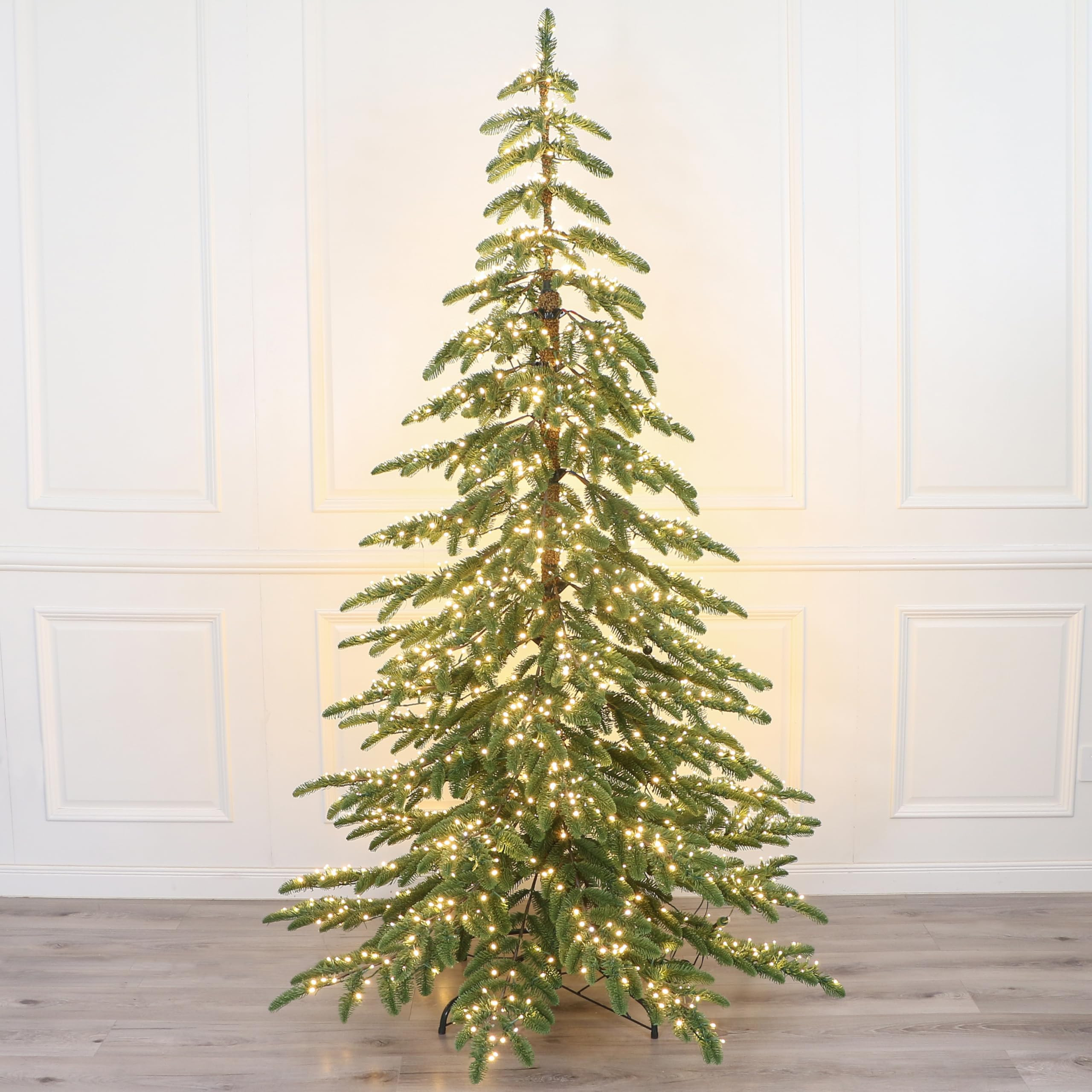 7ft Pre-lit Weeping Northway Spruce Christmas Tree, 213 cm, 100% PE Tips, Warm White Lights, Meta... | Amazon (US)