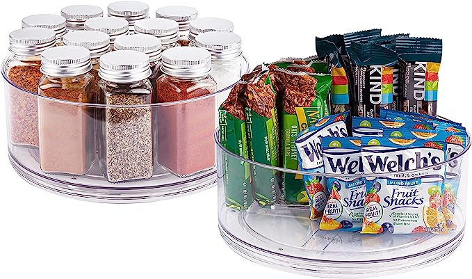 Lazy Susan Turntable - Clear Acrylic, Rotates 360 Degrees. Easily Organize Your Fridge, Cabinet o... | Amazon (US)