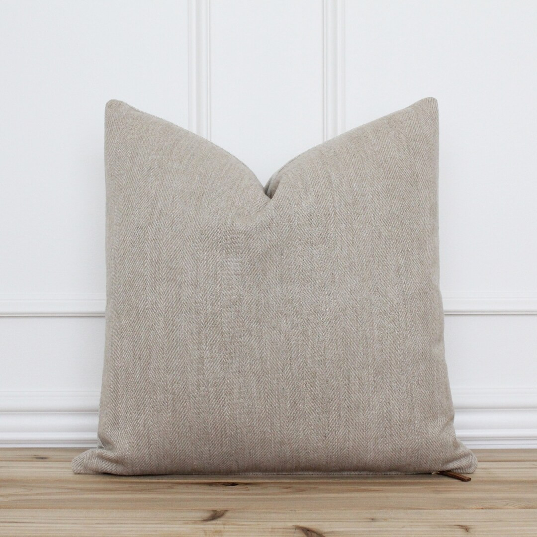 Herringbone Pattern Pillow Cover Beige Pillow Cover Tan - Etsy | Etsy (US)