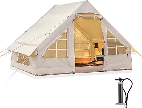 Inflatable Camping Tent with Pump, Glamping Tents, Easy Setup 4 Season Waterproof Windproof Outdo... | Amazon (US)