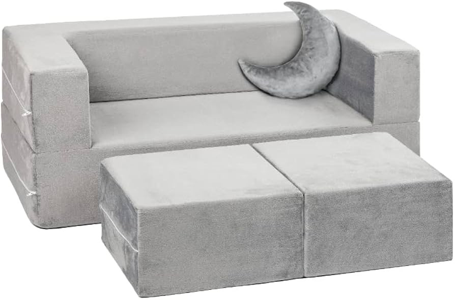 Milliard Kids Couch - Modular Kids Sofa for Toddler and Baby Playroom/Bedroom Furniture (Grey) | Amazon (US)