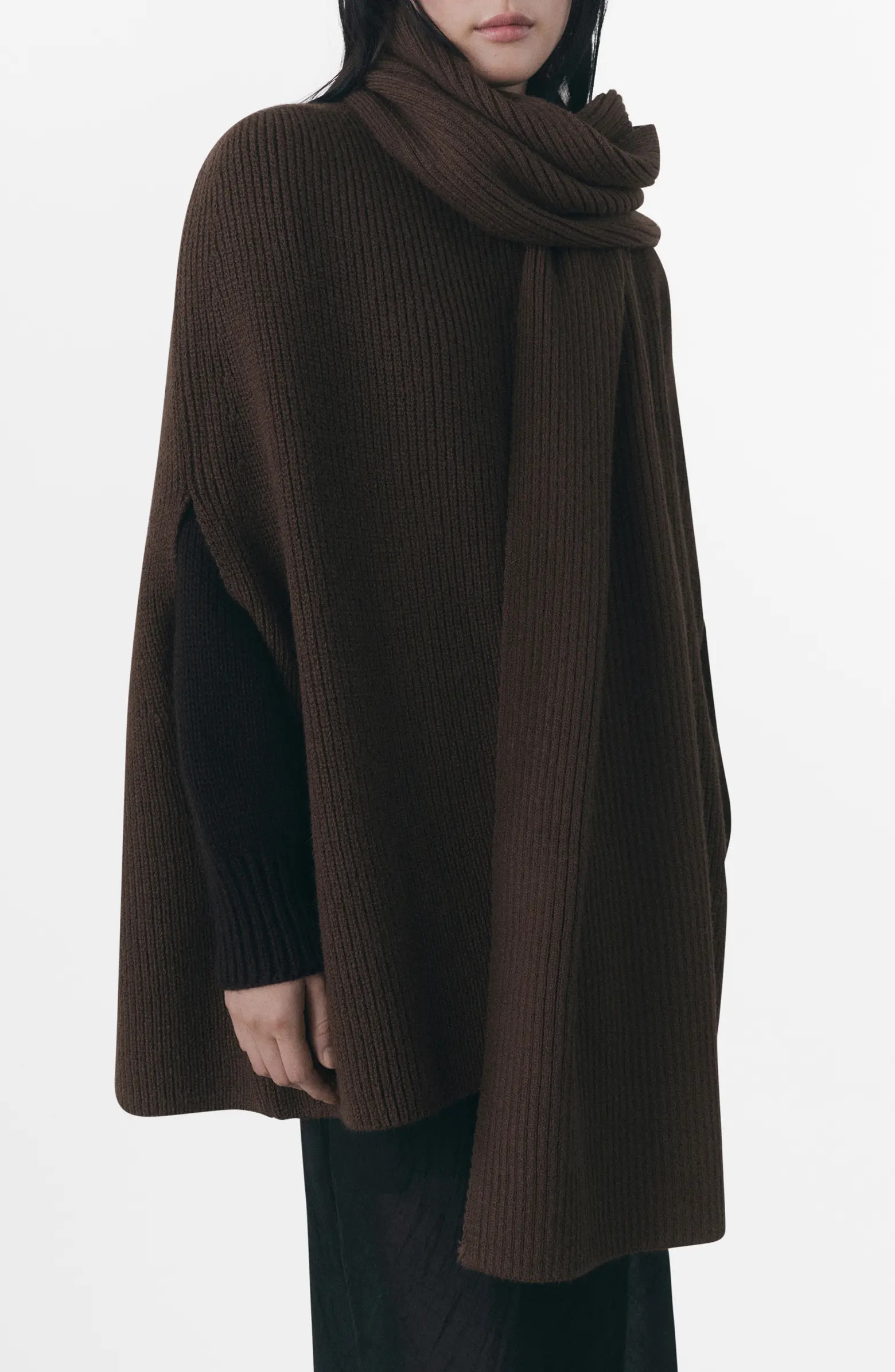 MANGO Scarf Detail Cape Cardigan | Nordstrom | Nordstrom