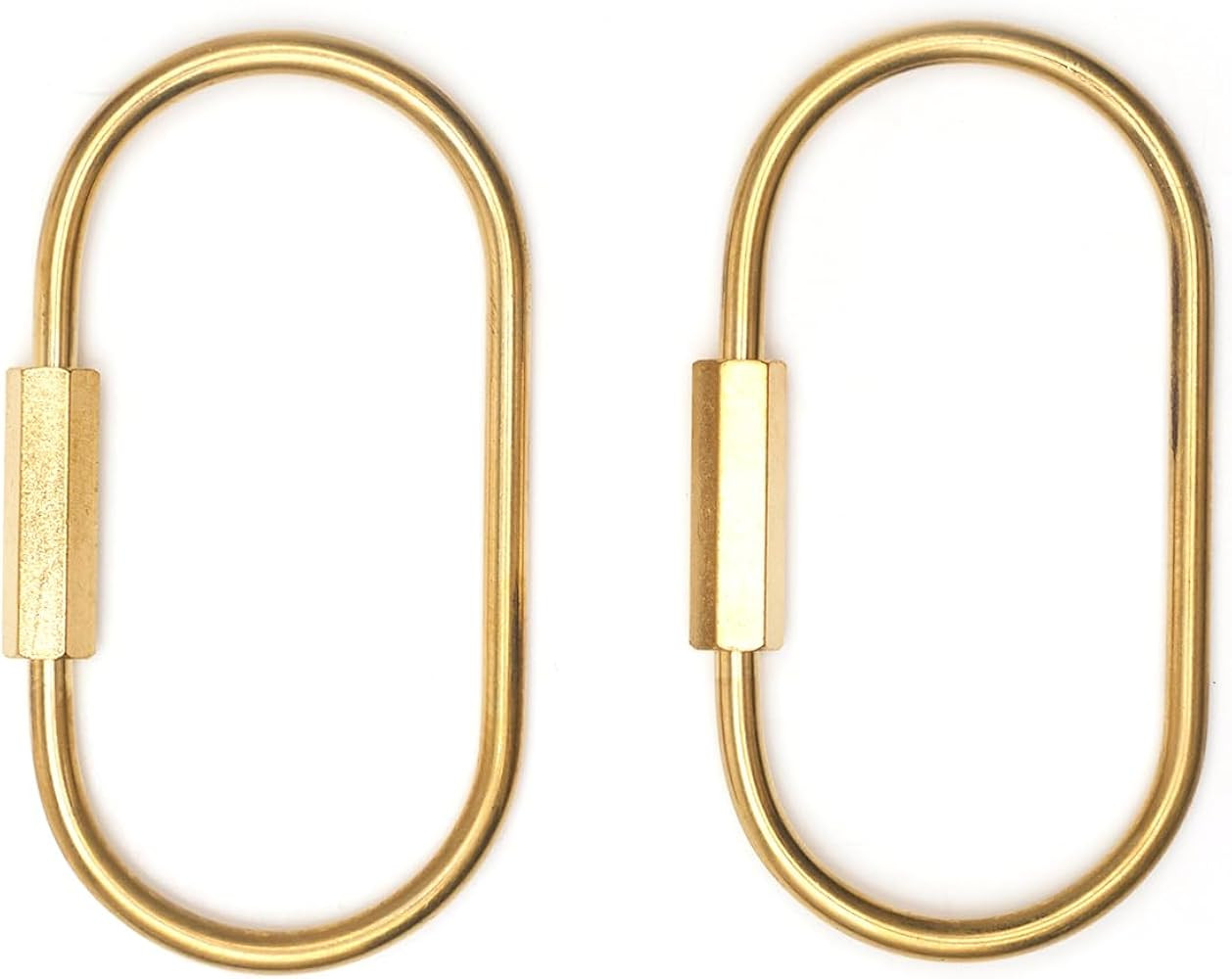 Gold Carabiner Clip, Brass Screw Lock Keychain for Car Keys, Unisex Key Ring Holder Simple Style | Amazon (US)