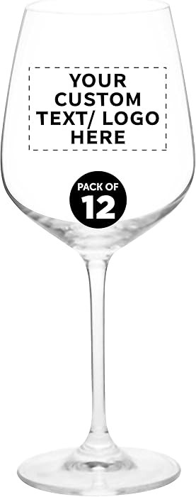 Custom Crystal Wine Glasses 17.5 oz Set of 12, Personalized Bulk Pack - Restaurant Glassware, Per... | Amazon (US)
