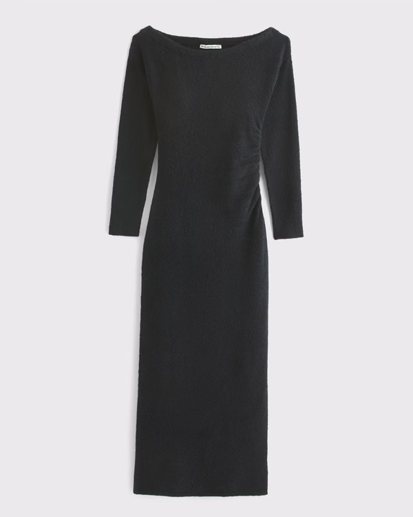 Women's Off-The-Shoulder Boucle Maxi Sweater Dress | Women's Dresses & Jumpsuits | Abercrombie.co... | Abercrombie & Fitch (US)