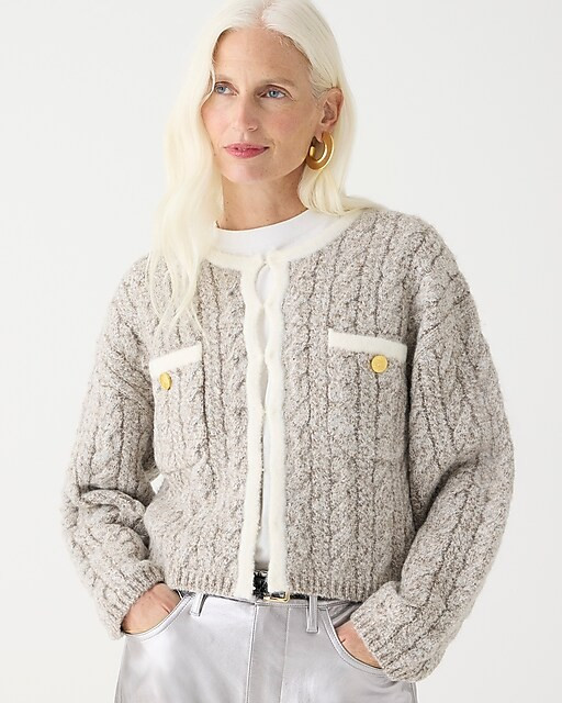 Cable-knit sweater lady jacket | J. Crew US