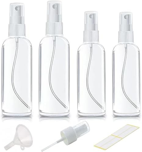 4Pk Clear Empty Travel Spray Bottles, Leakproof for Toner Face Hair | Amazon (US)