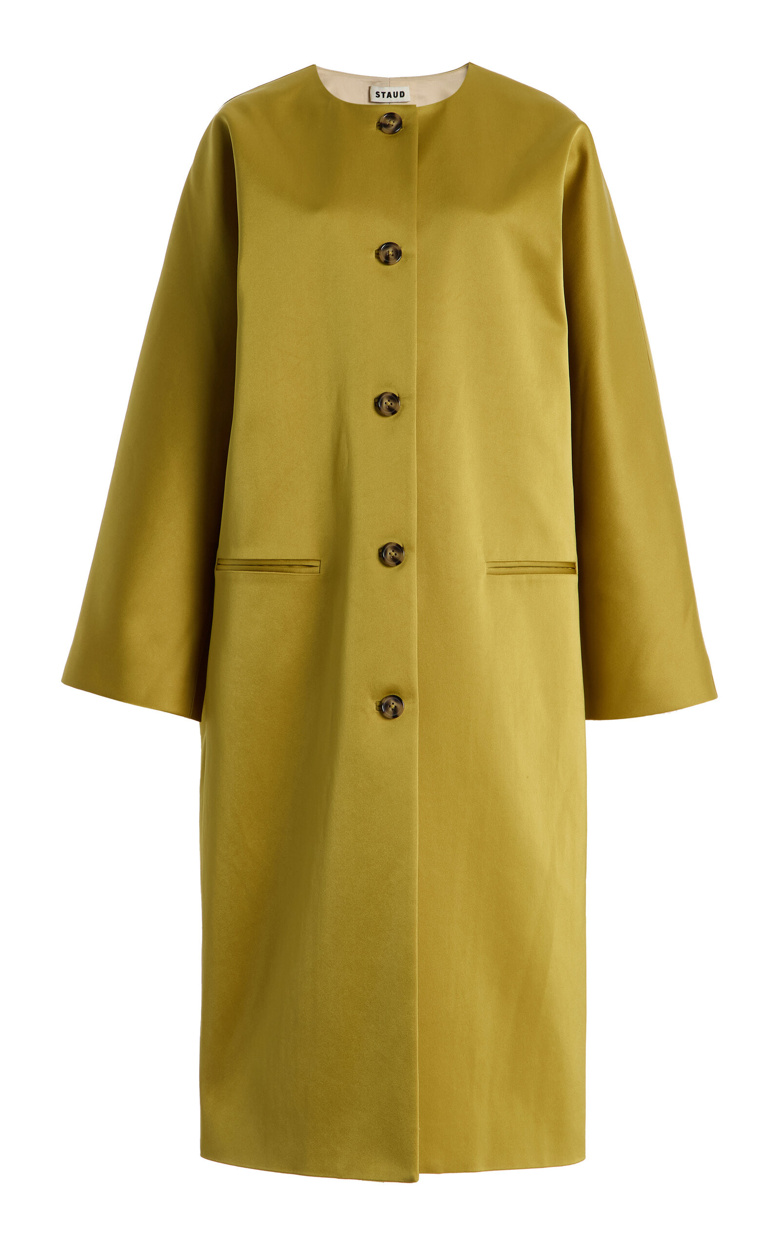 STAUD Liz Satin Coat - Moda Operandi | Moda Operandi (Global)