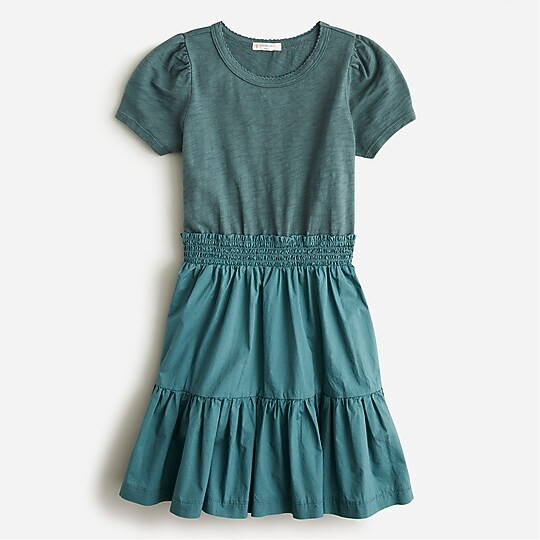 Girls' combo dress in slub cotton | J. Crew US