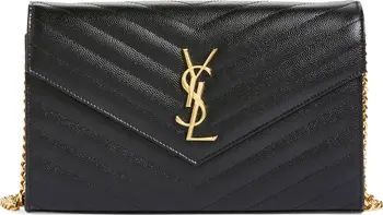 Large Monogram Quilted Leather Wallet on a Chain | Nordstrom