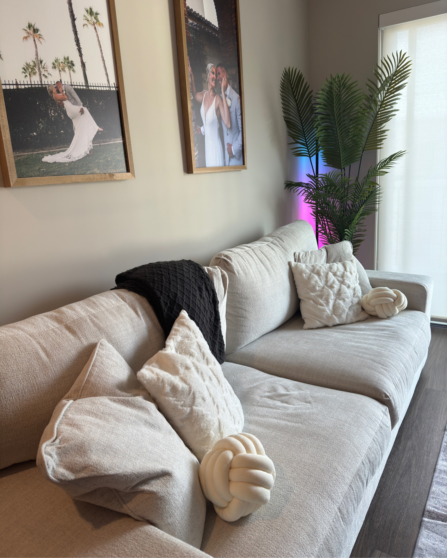 Apartment Living Room:
- Couch: Ashley’s
- Pillows: SheIn
- Plant: AtHome
- Light: Philips Hue
- Photos: Smallwood Homes 

#LTKhome #LTKHoliday #LTKstyletip