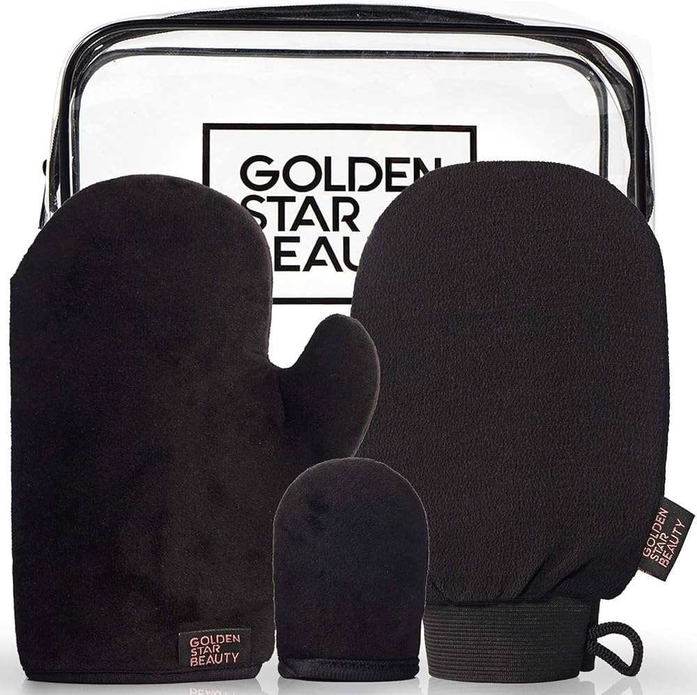 Tanning Mitt Kit – Self Tanner Mitten for Body and Face w/Exfoliation Mitt – Sunless Tanning ... | Amazon (US)
