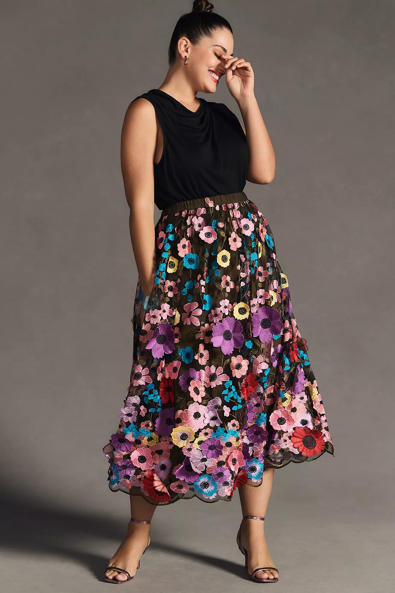 Maeve Floral Appliqué Skirt | Anthropologie (US)