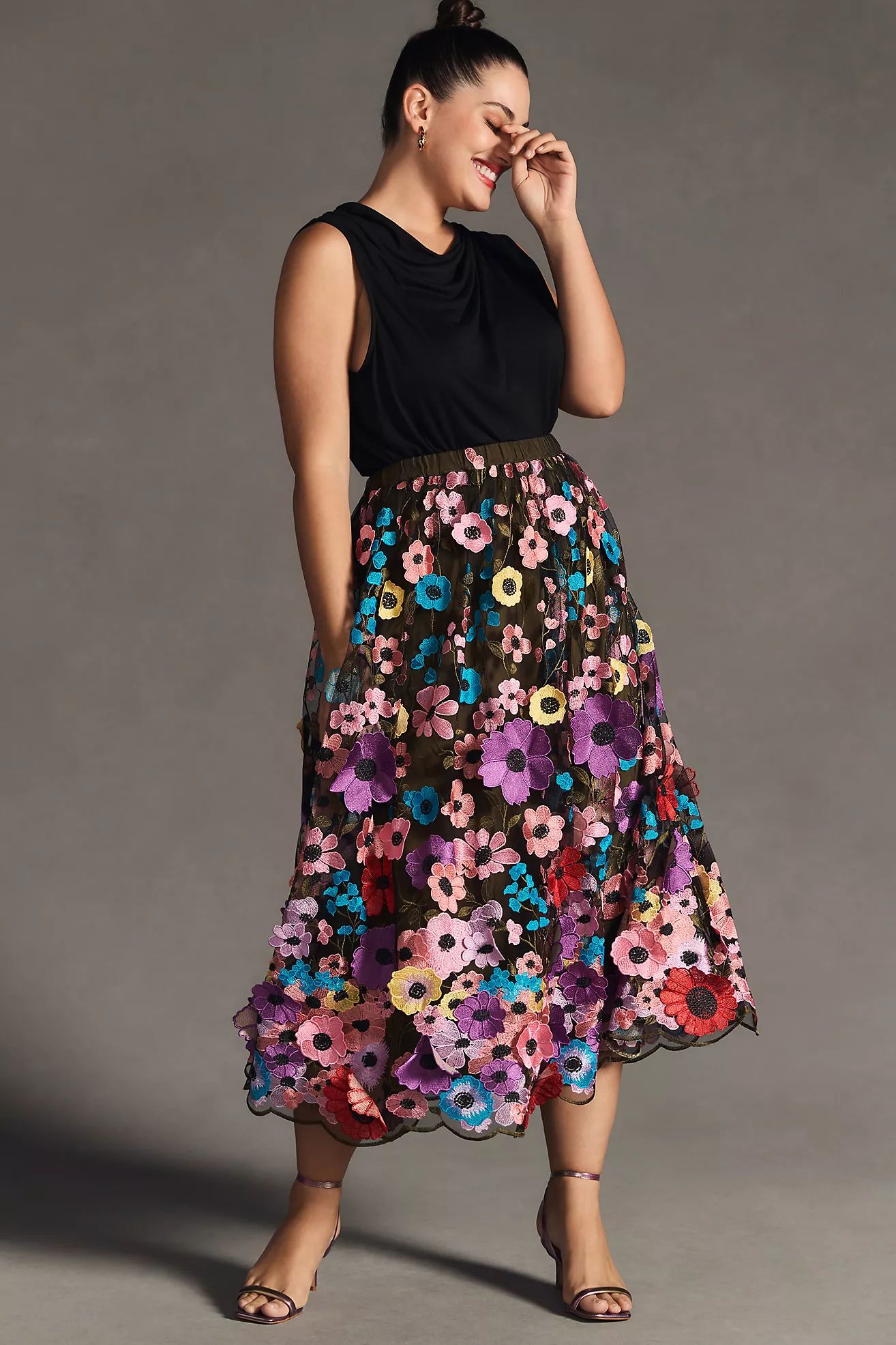 Maeve Floral Appliqué Skirt | Anthropologie (US)