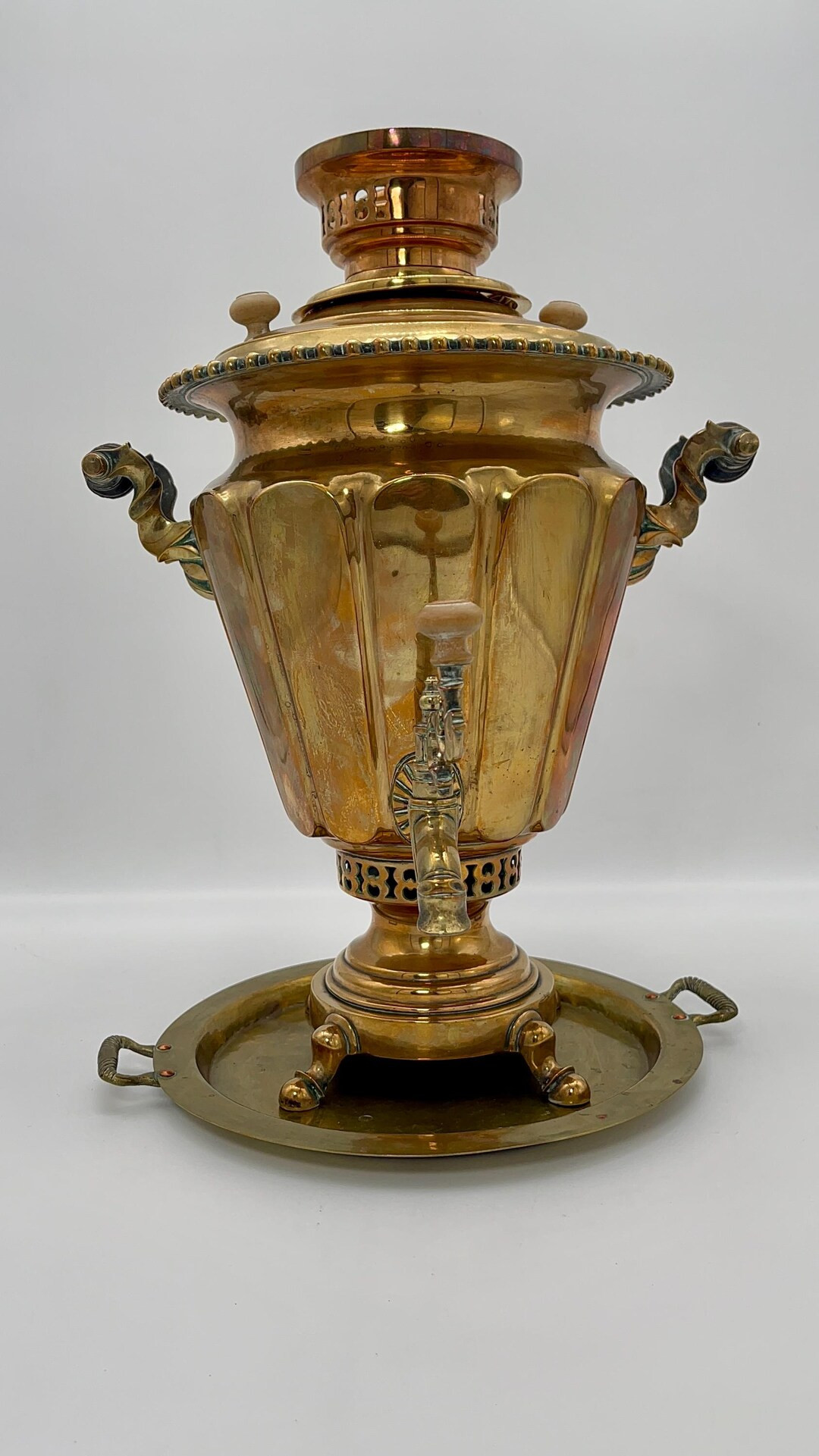 Antique 19th Century Russian Imperial Brass Samovar by Alenchikov and Zimin With Brass Tray Antiq... | Etsy (US)