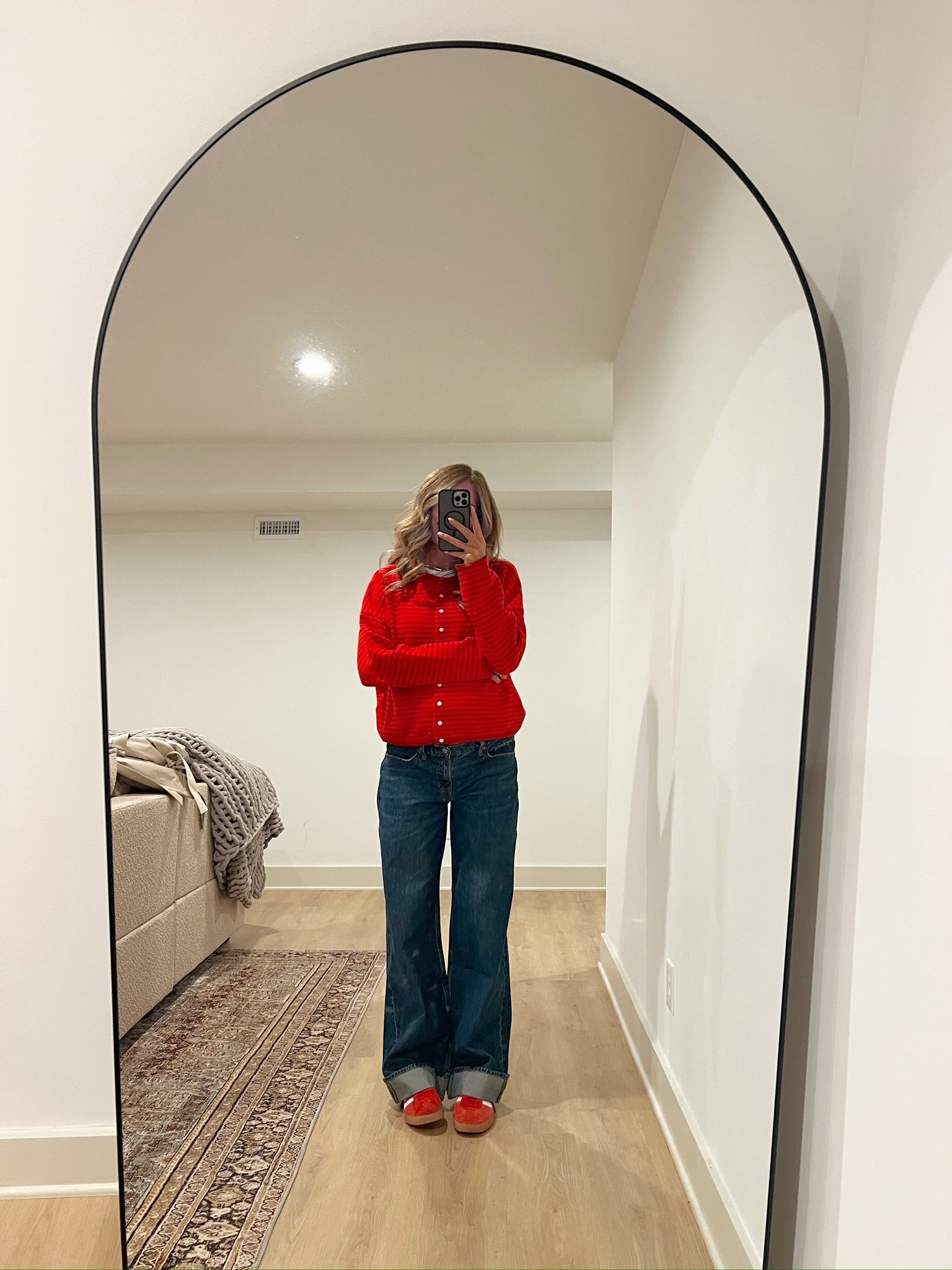 Sweater + jeans + sneakers = the easiest outfit formula. Also perfect for Europe travels! Wearing a medium in the sweater for the bump and a 29 in the jeans for pregnancy. I typically wear a 26 long, so this is one size up from my usual size.

#LTKTravel #LTKootd #LTKBump