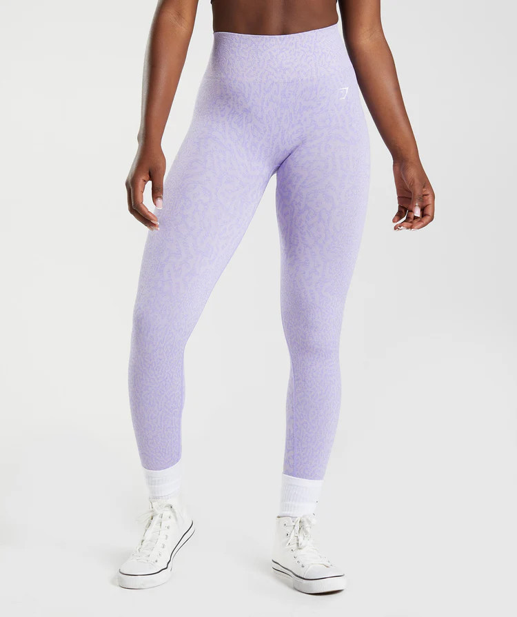 Gymshark Adapt Animal Seamless Leggings - Reef | Soft Lilac | Gymshark US