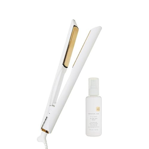 Kristin Ess 3-in-1 Titanium Curling & Straightening Iron with Heat Protectant Spray - 1 1/4" Dual Voltage Ionic Professional Styler | Amazon (US)