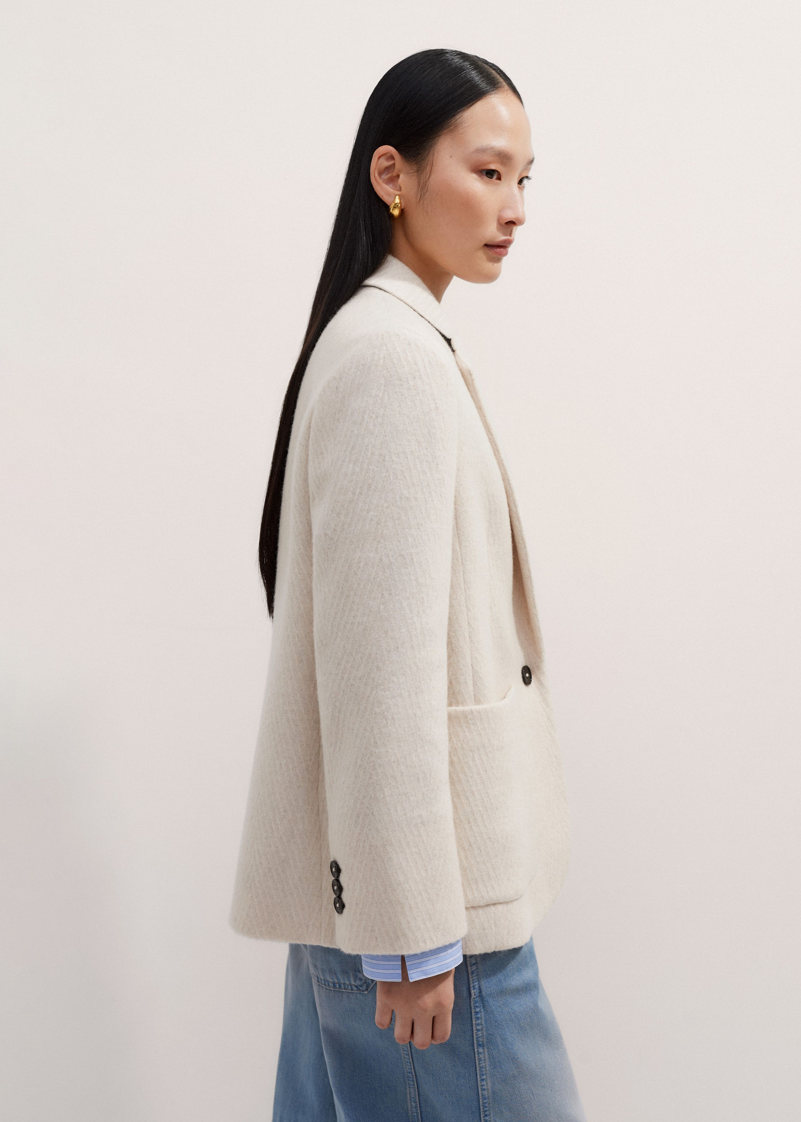 Wool Herringbone Jacket Italian Wool-Blend Herringbone Fabric | ME+EM Global (Excluding US)