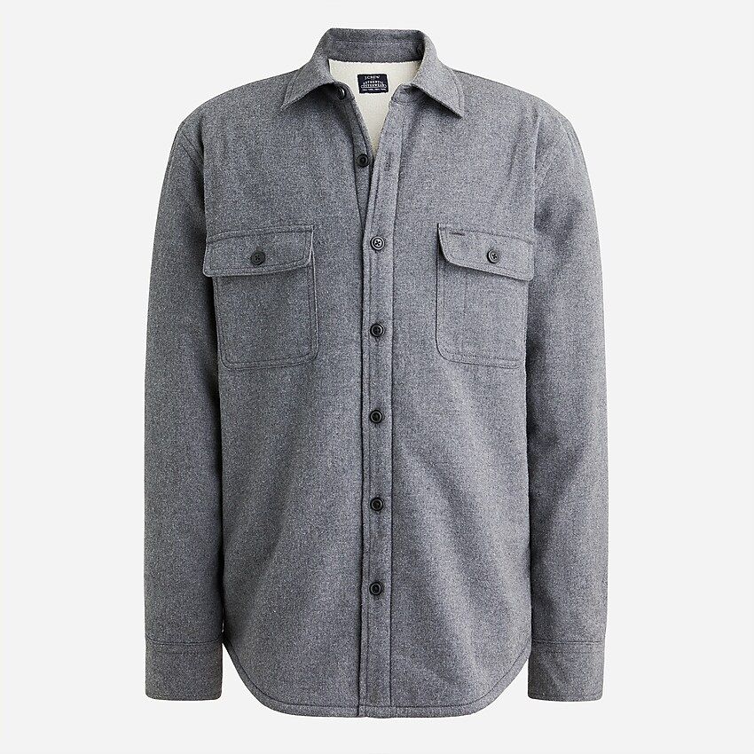 Sherpa-lined flannel shirt-jacket | J.Crew Factory
