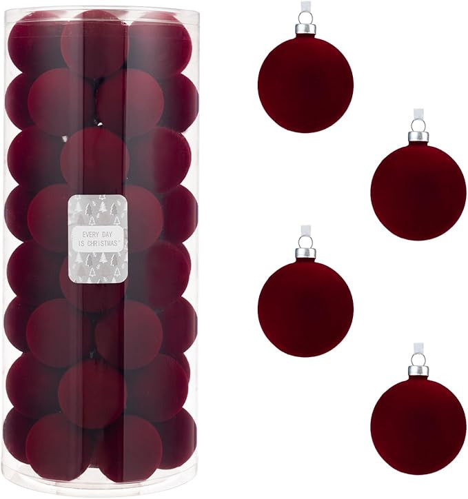 Every Day is Christmas Velvet 50ct 57cm/2.24" Christmas Ornaments, Shatterproof Christmas Tree Or... | Amazon (US)