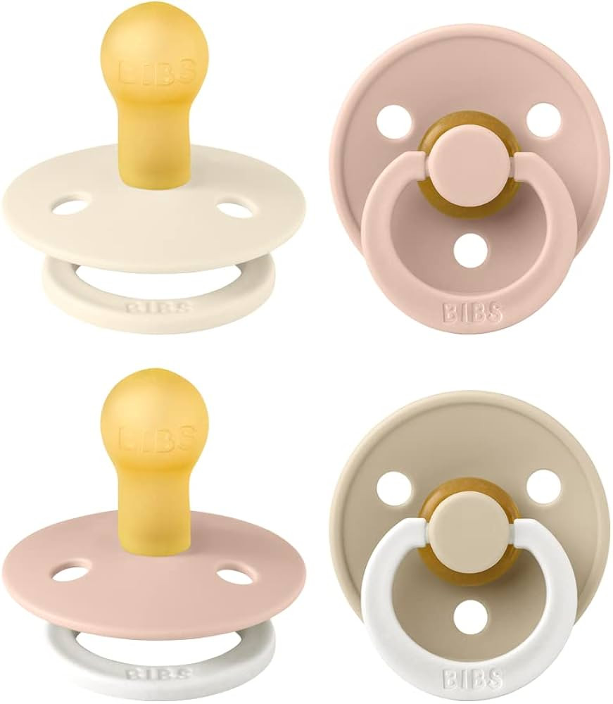 BIBS Colour Soother 4-Pack | BPA Free Dummy Pacifier | Round Nipple | Natural Rubber Latex | Made... | Amazon (US)