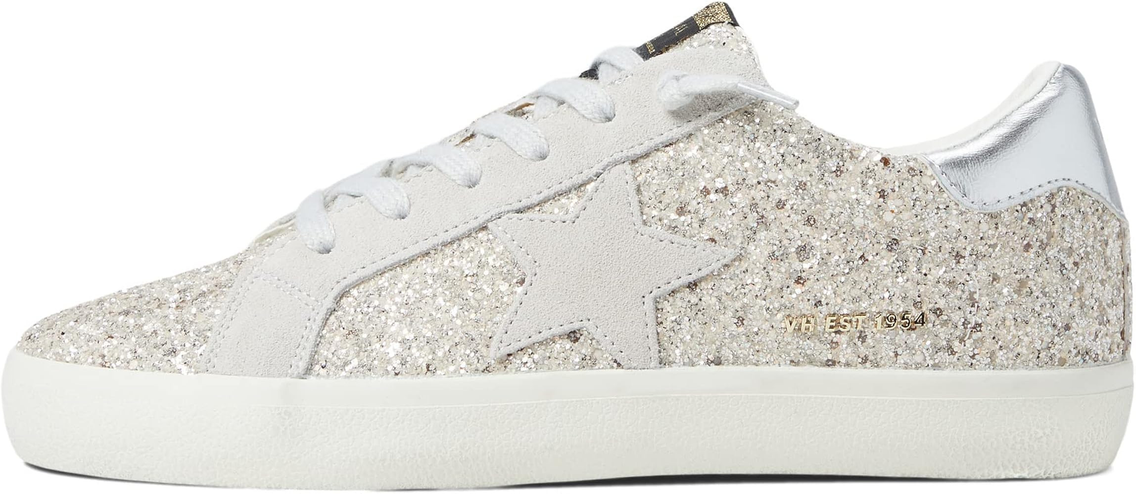 VINTAGE HAVANA Womens Palmer 1 Glitter Lace Up Sneakers Casual Shoes Casual - Silver | Amazon (US)