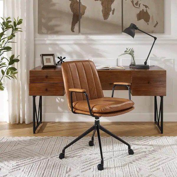 Art Leon Tufted Swivel Arm Chair - Overstock - 34631144 | Bed Bath & Beyond