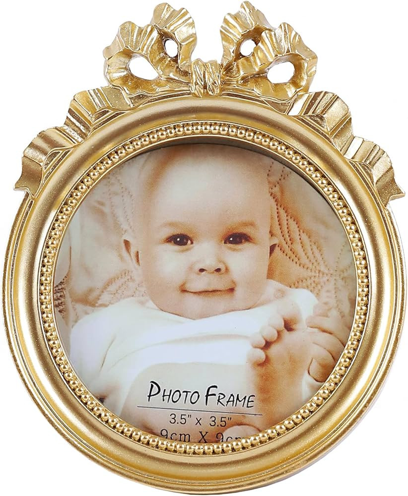 Picture Frames 3.5x3.5 Vintage Picture Frames Round Picture Frames Small Gold Picture Frames Wall... | Amazon (US)