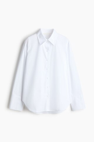 H & M - Cotton poplin shirt - White | H&M (UK, MY, IN, SG, PH, TW, HK)
