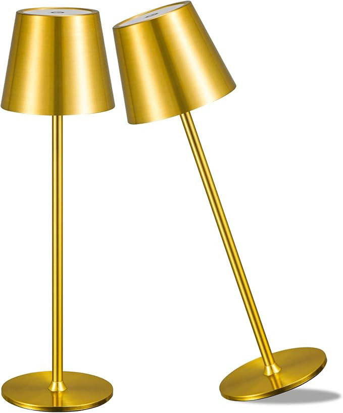 2 Pack Cordless Table Lamp,Portable LED Desk Lamp, 6000mAh Battery Operated, 3 Color Stepless Dim... | Amazon (US)