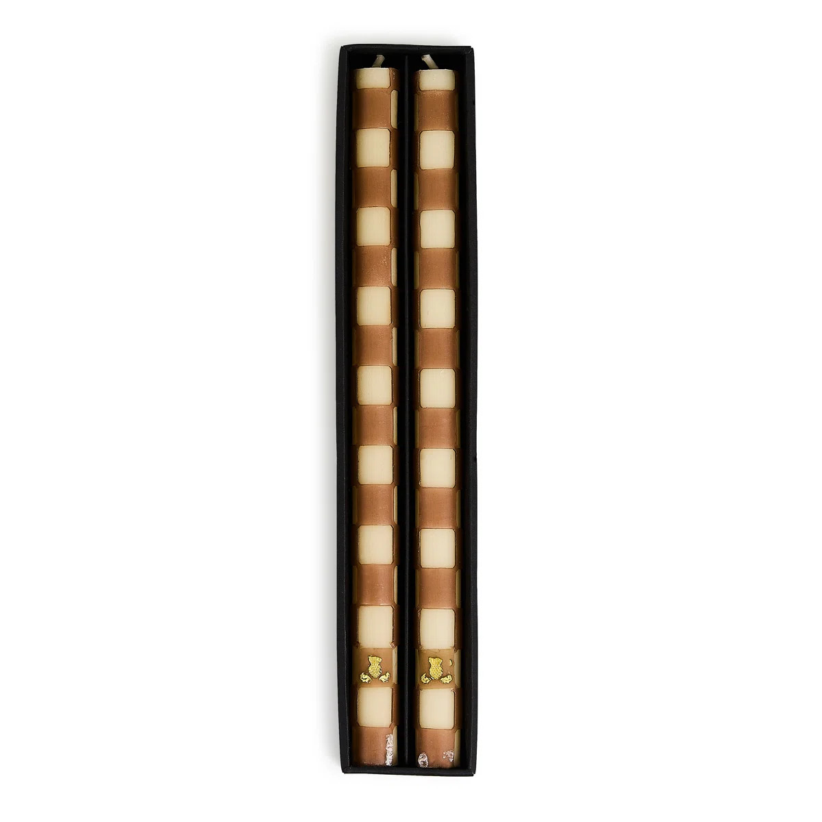 Mocha Check Dinner Candles (Set of 2) | Wayfair North America