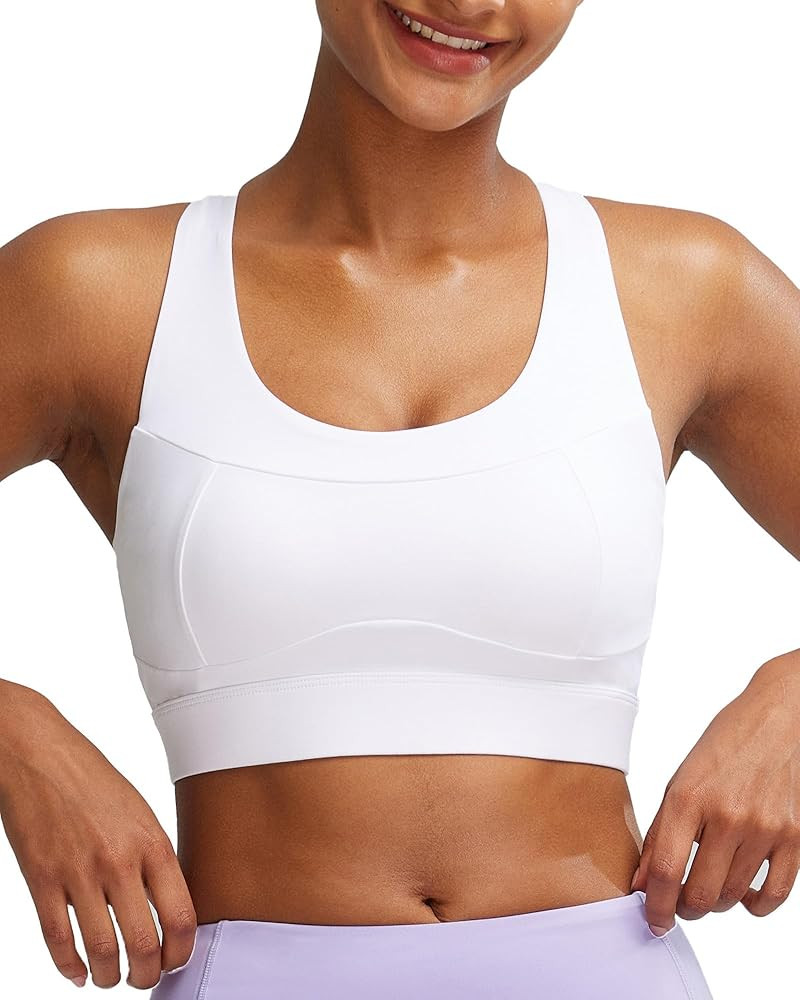 RUNNING GIRL Sports Bra for Women High Support,Criss-Cross Back Strappy Sports Bra Moulded Cup Hi... | Amazon (US)