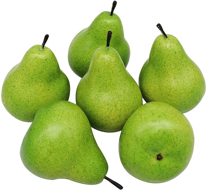 D-Seven 6pcs Fake Pear Artificial Fruit Faux Pears for Home Shop Supermarket Props Or Decoration(... | Amazon (US)
