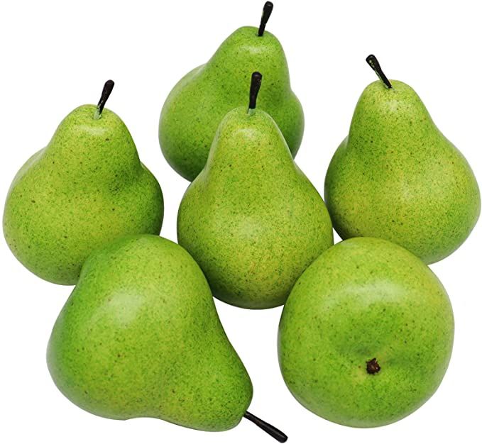 D-Seven 6pcs Fake Pear Artificial Fruit Faux Pears for Home Shop Supermarket Props Or Decoration(... | Amazon (US)