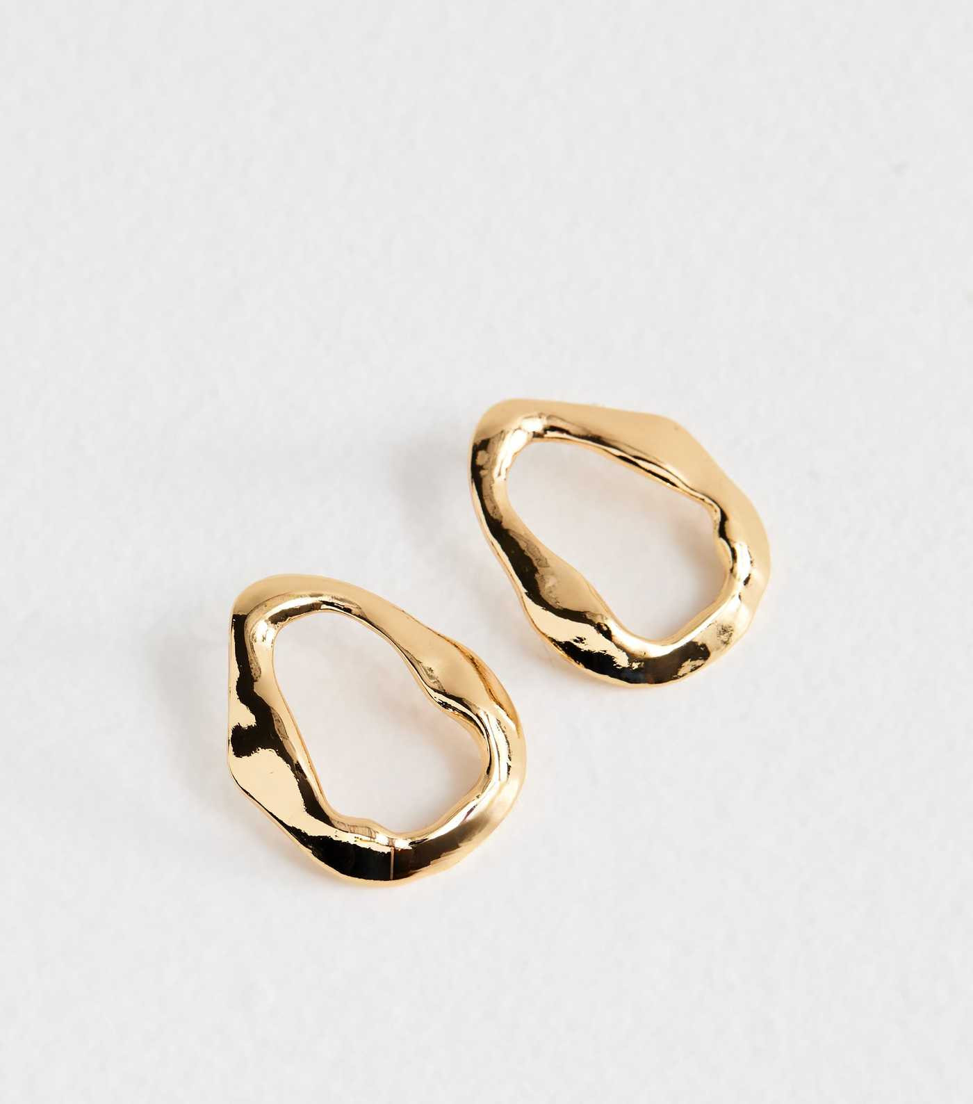 Gold Tone Irregular Oval Stud Earrings | New Look | New Look (UK)