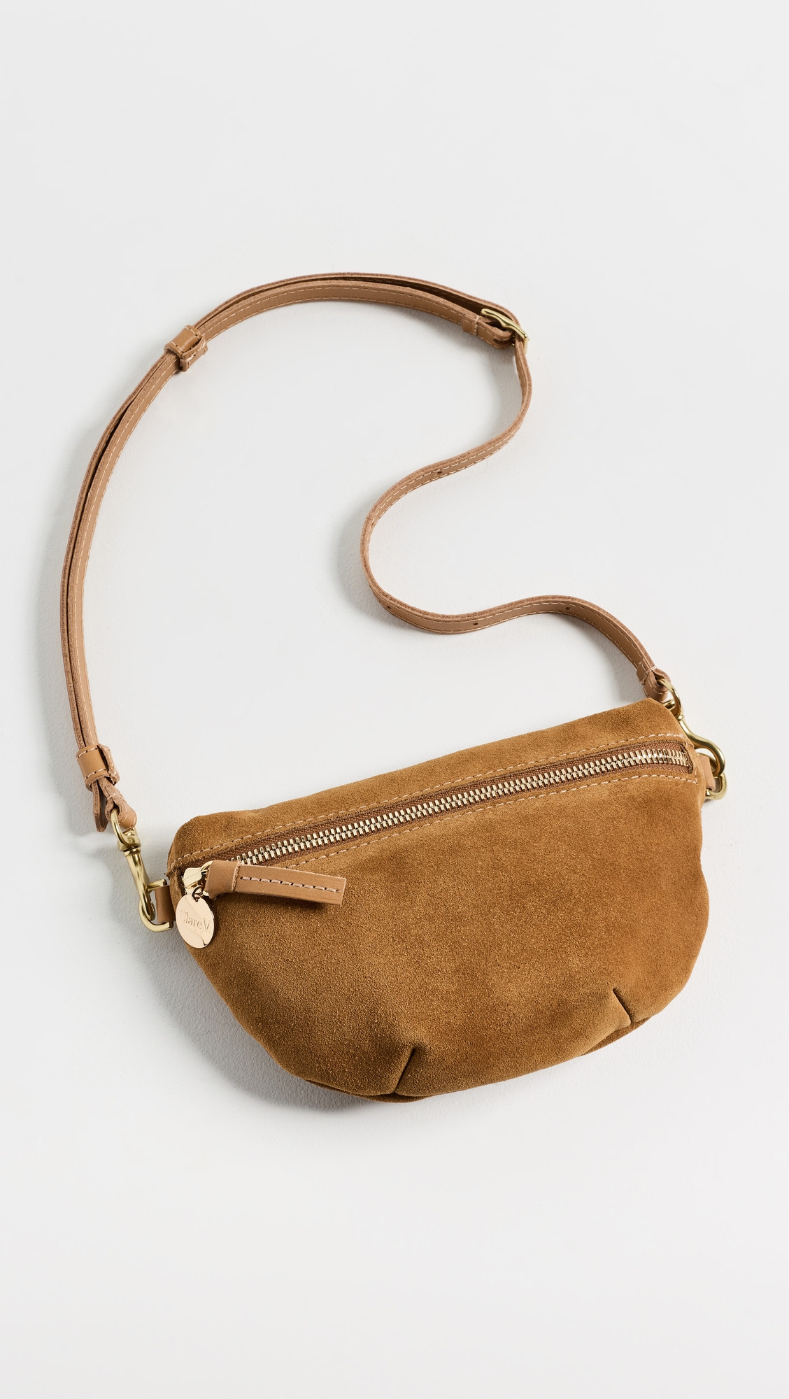 Clare V. Petite Fanny Suede Belt Bag Caramel One Size | Shopbop