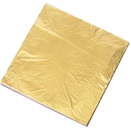 KraftiSky Gold Leaf Sheets - 100 Gold Foil Sheets - 14 x 14 cm Multipurpose Gold Leaf for Nails, Art | Amazon (US)