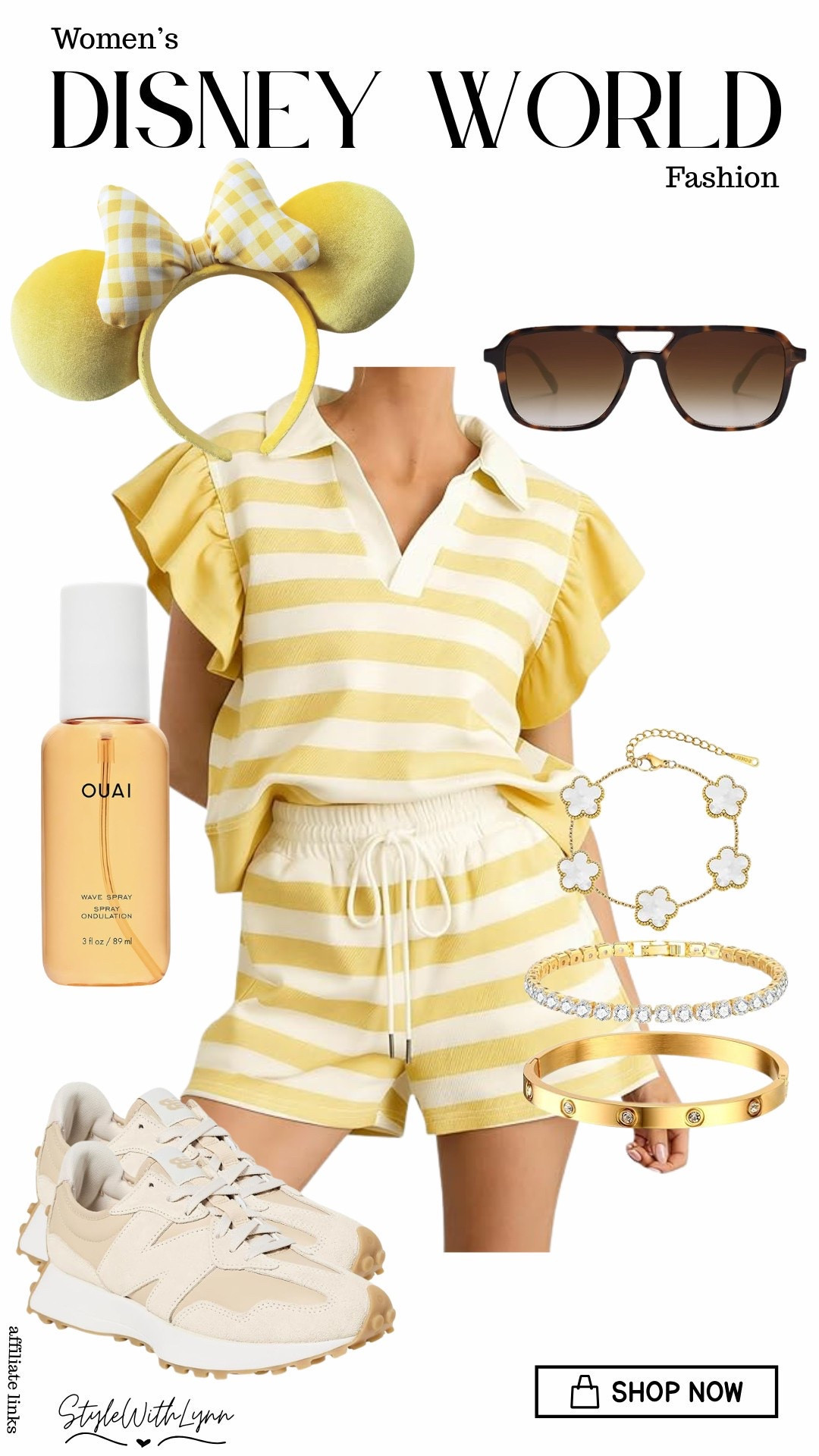 🌞Bringing sunny vibes in this trending butter yellow two-piece set. Add the comfort of New Balance sneakers and viral sunglasses and bracelet stack and you have the perfect look for a day at Disney World.  Skip the ears and this look can easily be worn out running errands or at your local baseball game.  Classic Comfort!

disney world ootd
casual two piece set
butter yellow outfit
disney style
disney fashion  

 #LTKootd #LTKmomlife #LTKTravel