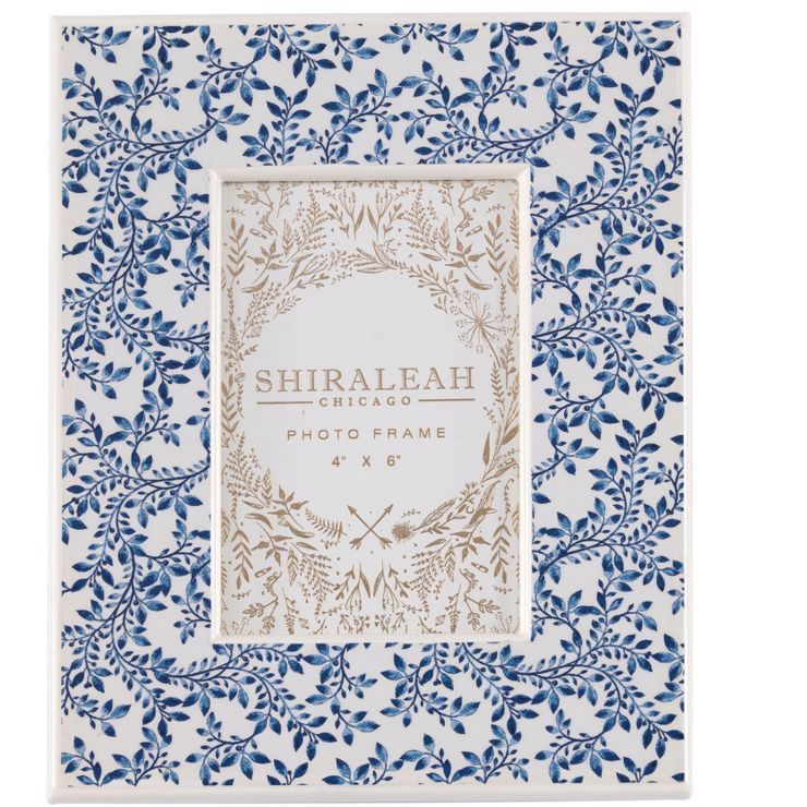 Shiraleah Blue Floral Eden 4" X 6" Picture Frame | Target