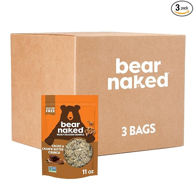 Bear Naked Granola Cereal, Whole Grain Granola, Breakfast Snacks, Cacao and Cashew Butter Crunch ... | Amazon (US)