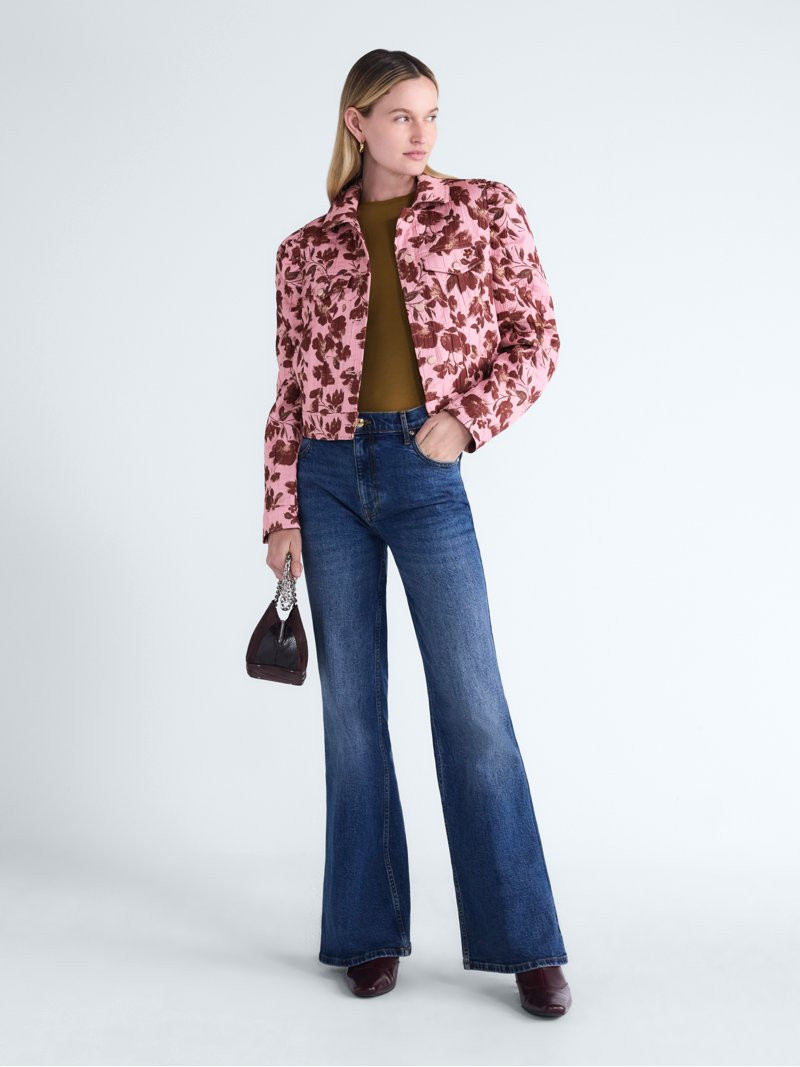 Scoop Women's and Women's Plus Cropped Puff Sleeve Trucker Jacket, Sizes XS-4X | Walmart (US)