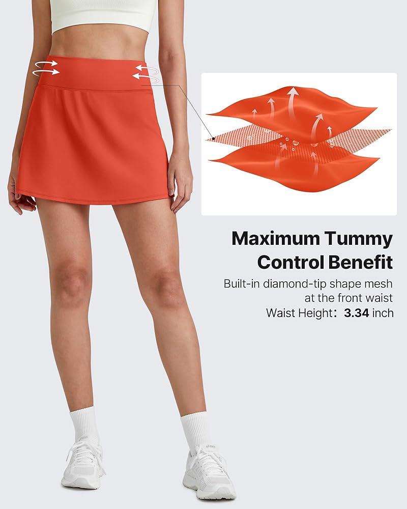 G4Free Barefeel 15" Tennis Skirts for Women High Waisted A Line Casual Athletic Golf Skorts Inner... | Amazon (US)