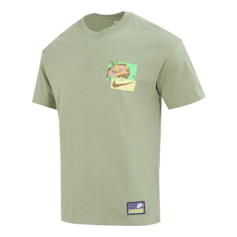 Nike Back Graffiti Logo T-Shirt 'Green' | KICKS CREW